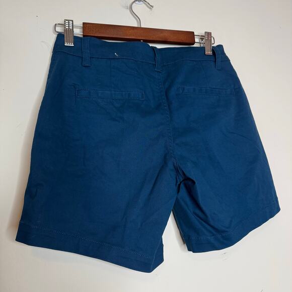 41 Hawthorn Women’s Chino Shorts Blue Solid Regular Fit Flat Front NWT Size 2 - Picture 4 of 8